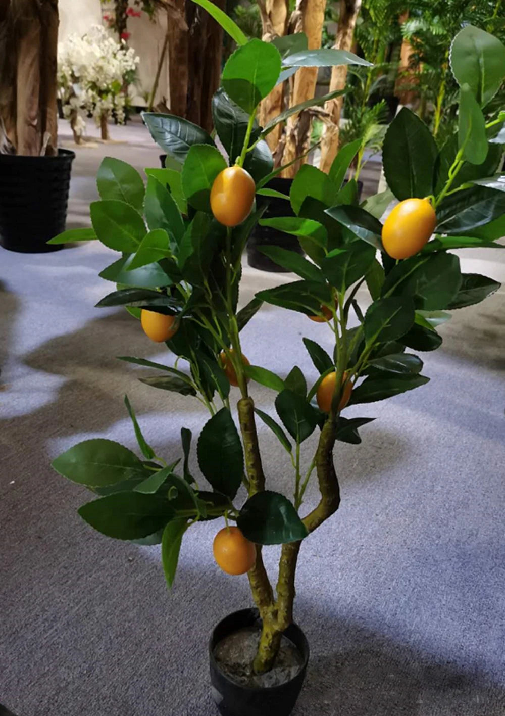 Artificial Lemon Simulation Plant, Plastic Bonsai, Potted Plant, Indoor Decoration, Living Room, Home