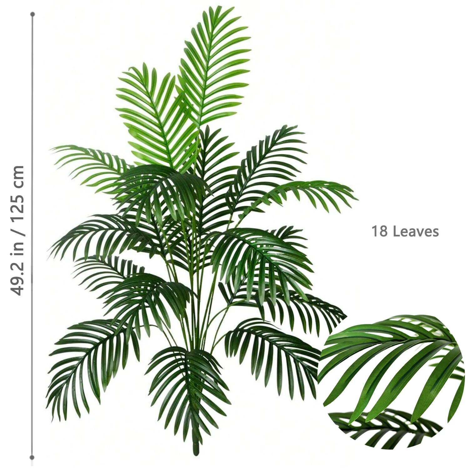 53-123cm  Artificial Palm Tree Tropical Fake Plant Green Plastic Palm Leaf Branches Suitable for Home Garden Decoration
