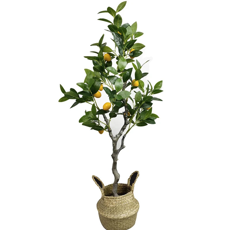 Artificial Lemon Simulation Plant, Plastic Bonsai, Potted Plant, Indoor Decoration, Living Room, Home