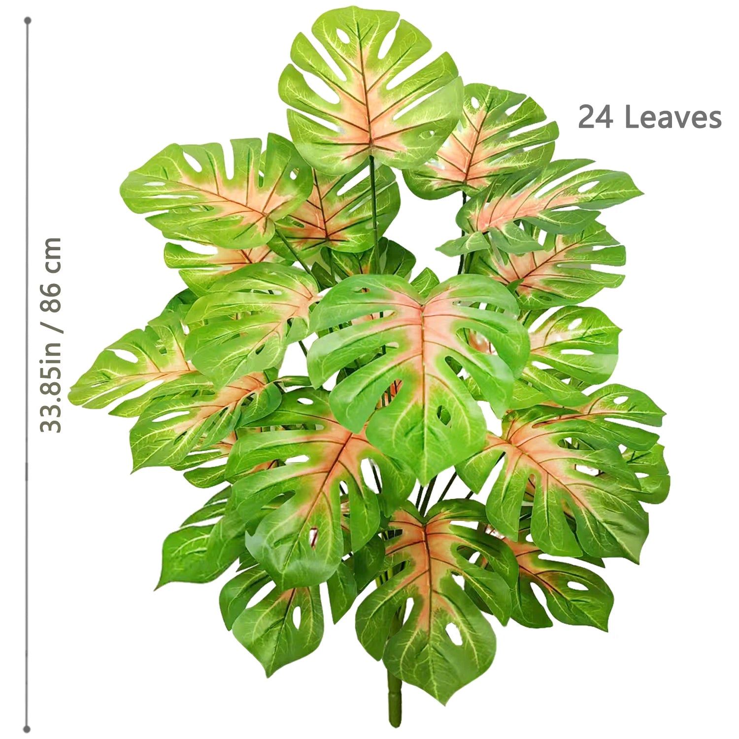 40-103cm /40.5in Artificial Monstera Plants Fake Palm Tree Plastic Turtle Leaves Green Tall Plants For Home Garden Room Decor