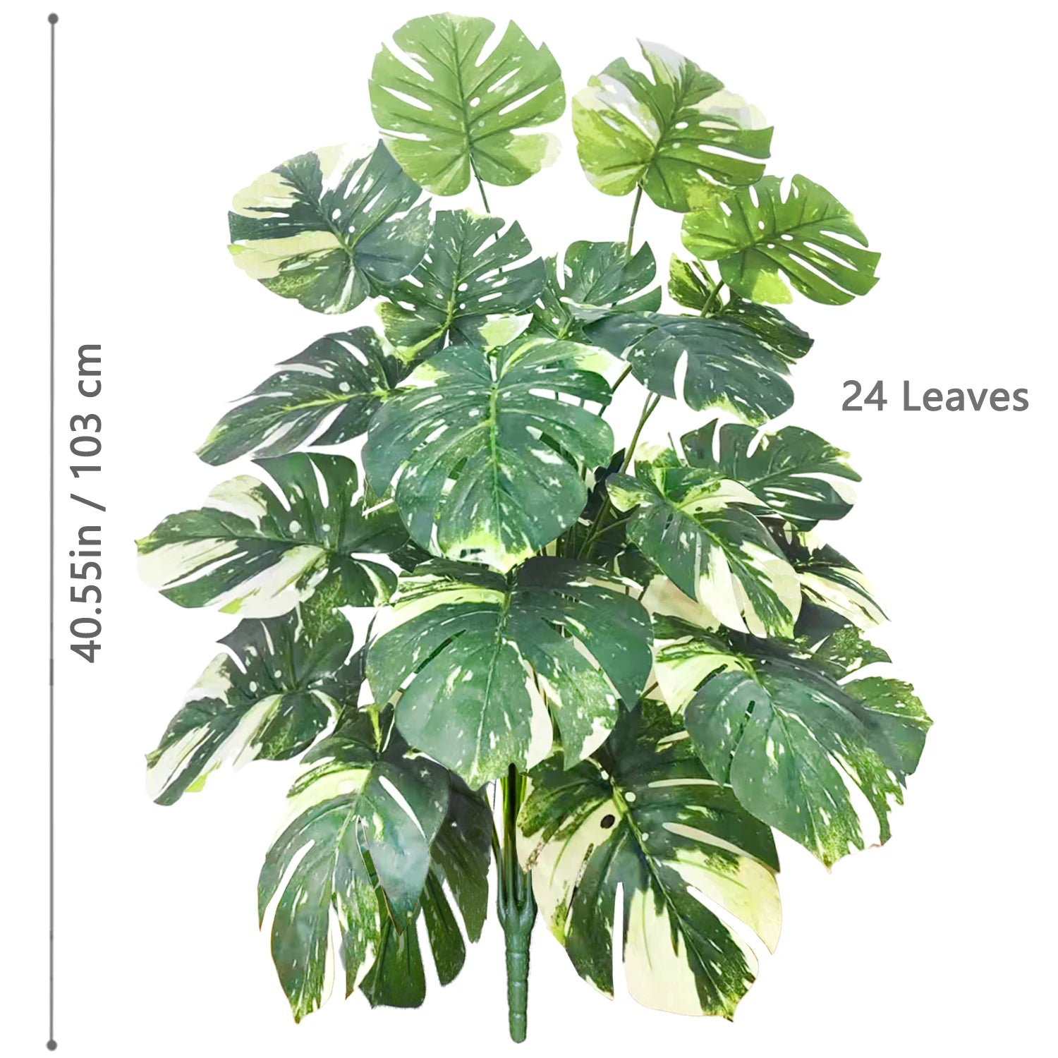 40-103cm /40.5in Artificial Monstera Plants Fake Palm Tree Plastic Turtle Leaves Green Tall Plants For Home Garden Room Decor