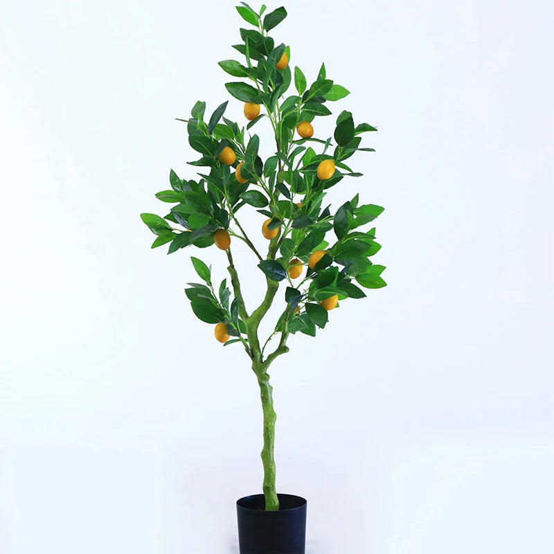 Artificial Lemon Simulation Plant, Plastic Bonsai, Potted Plant, Indoor Decoration, Living Room, Home